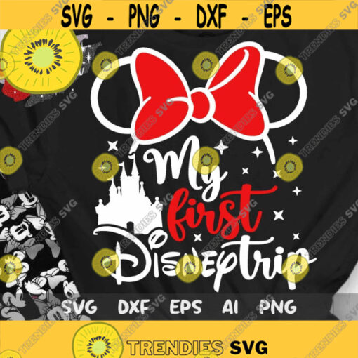 My First Trip SVG Ribbon Mouse Svg Magic Mouse Svg Mouse Castle Svg Trip Svg Mouse Ears Svg Dxf Png Design 485 .jpg