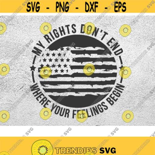 My Rights Dont End Where Your Feelings Begin Shirt Gun Owner svg Patriotic svg Veteran Svg png dxf eps vector 300dpi Design 223