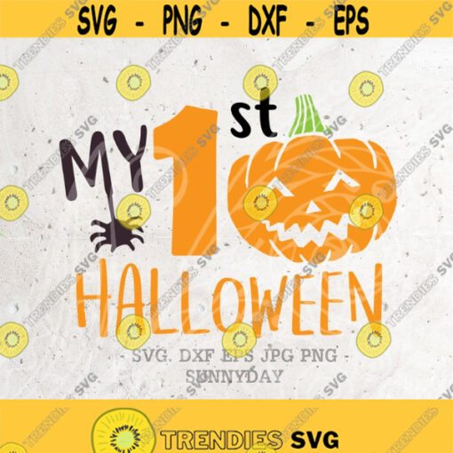 My first Halloween SVG File DXF Silhouette Print Vinyl Cricut Cutting T shirt Design Download My 1st Halloween SVG Halloween svg Pumpkin Design 239