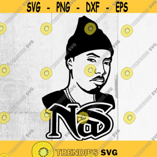 NAS SVG Cutting Files 2 Rapper Digital Clip Art Nas Portrait SVG Files for Cricut Hip hop svg. Design 87