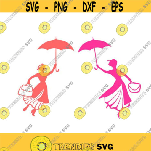 Nanny Umbrella Fairytale Cuttable Design SVG PNG DXF eps Designs Cameo File Silhouette Design 1717