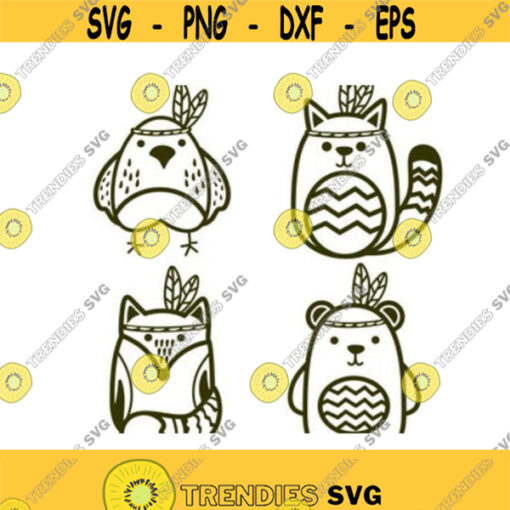 Native Indian Animals Bird Bear Fox cuttable Design SVG PNG DXF eps Designs Cameo File Silhouette Design 467