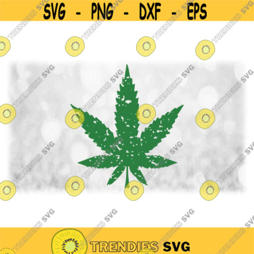 Nature Clipart Distressed or Grunge Green Marijuana Leaf Cannabis Indica Hemp Ganja Weed Pot Hash Digital Download SVG PNG Design 1155