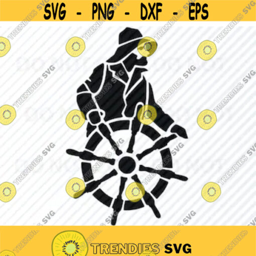 Nautical Ship Wheel SVG Files Vector Images Silhouette Ship Captain Clipart SVG Image For Cricut Stencil SVG Eps Png Dxf Clip Art Design 345