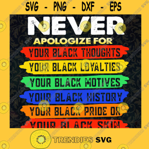 Never Apologize For Young Black Thought Svg Young Black History Svg Black Power Svg