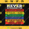 Never Apologize For Your Black Thoughts Black History Month Svg