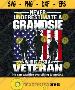 Never Underestimate A Grandsie Svg Veteran Svg Dad Veterans Svg Fathers Day Veterans American Svg American Flag Svg