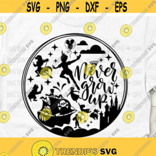 Never grow up SVG Disney DXF Disney family shirt never grow up dxf Disney trip shirt design SVG cut file Hand lettered cut file Design 100