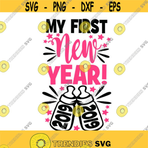 New Year Eve Baby newborn first Cuttable Design SVG PNG DXF eps Designs Cameo File Silhouette Design 609