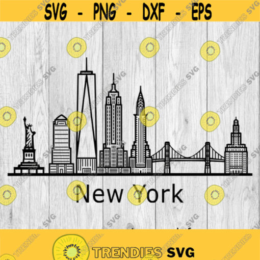 New York Skyline 1 svg png ai eps dxf DIGITAL FILES for Cricut CNC and other cut or print projects Design 139