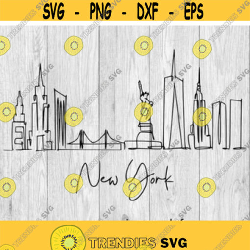 New York Skyline Doodle 2 SVG png ai eps dxf files for Auto and Vinyl Decals T shirts CNC Cricut and other cut projects Design 70