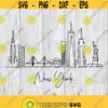 New York Skyline Doodle SVG png ai eps dxf files for Auto and Vinyl Decals T shirts CNC Cricut and other cut projects Design 257
