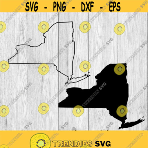 New York State Outline Solid svg png ai eps dxf DIGITAL FILES for Cricut CNC and other cut or print projects Design 314