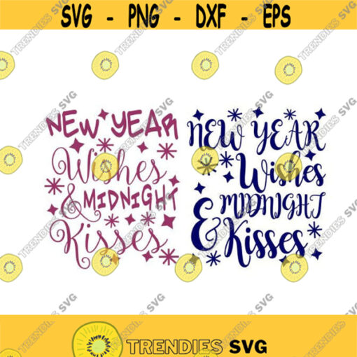 New year wishes midnight kisses Christmas Tree Cuttable Design SVG PNG DXF eps Designs Cameo File Silhouette Design 1770