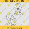 Newborn Baby Cute Babies Smile And Pacifier SVG PNG EPS File For Cricut Silhouette Cut Files Vector Digital File