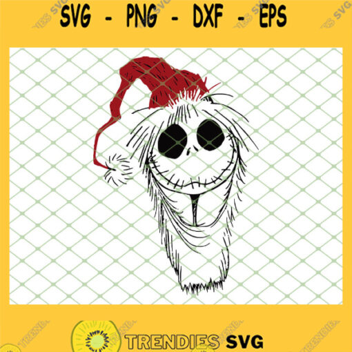 Nightmare Before Christmas Beard Jack Skellington Santa SVG PNG DXF EPS 1