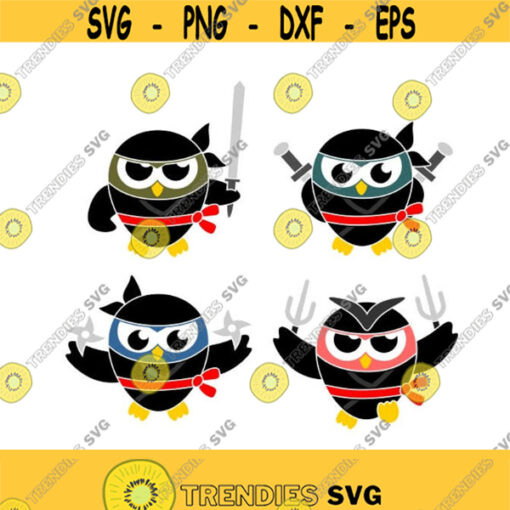 Ninja Owl Pack Cuttable SVG PNG DXF eps Designs Cameo File Silhouette Design 1347