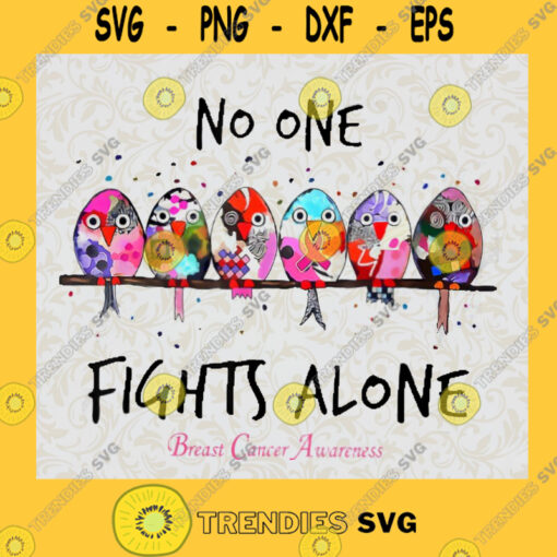 No One Fights Alone PNG Breast Cancer Awareness Digital Download Sublimation Design INSTANT DOWNLOAD