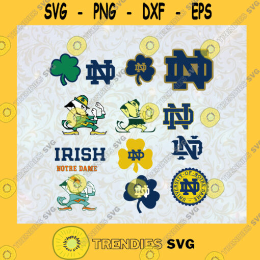 Notre Dame Logos Fighting Irish Notre Dame Golden Domer Clover Leaf Indiana sport SVG Digital Files Cut Files For Cricut Instant Download Vector Download Print Files