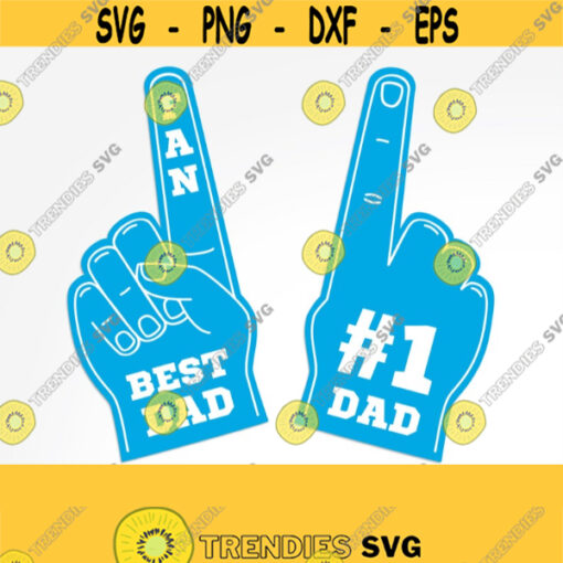 Number 1 Dad Fan Finger SVG. Fathers Day Photo Props. Best Dad Foam Finger Cut File. 1 Foam Hand Team Instant Download dxf eps png jpg pdf Design 655