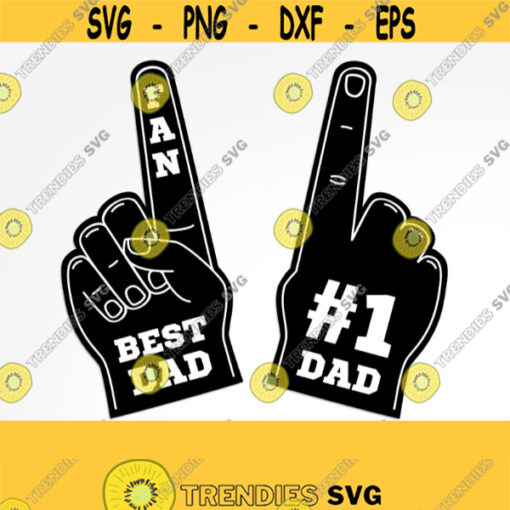 Number 1 Dad Fan Finger SVG. Fathers Day Photo Props. Best Dad Foam Finger Cut File. 1 Foam Hand Team Instant Download dxf eps png jpg pdf Design 734