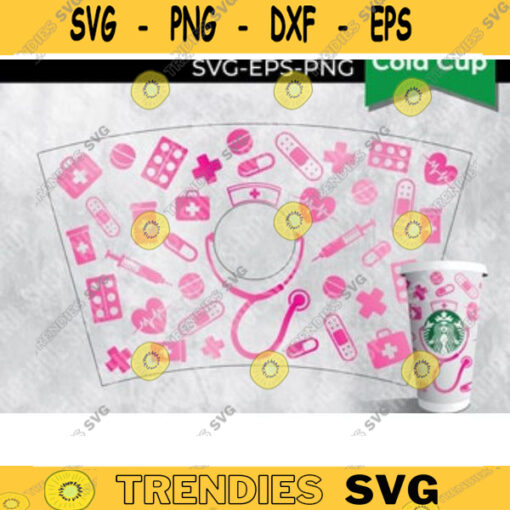 Nurse Doctor SVG Full Wrap Starbucks cold Cup 24 oz. SVG file for Cricutstarbucks cup svg Design 8 copy