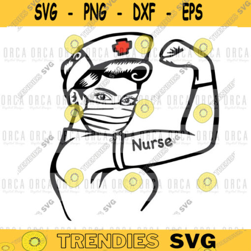 Nurse Rosie the Riveter svg Nurse Mask svg Strong woman svg nursing gift svg Nurse life Gift for Nurse shirt Png svg digital file 127