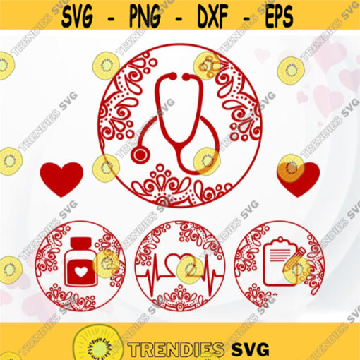 Nurse SVG Mandala SVG Nurse Life svg Stethoscope svg Heartbeat mandala svg Nurse Cut file School nurse svg SVG file for Cricut Design 106.jpg