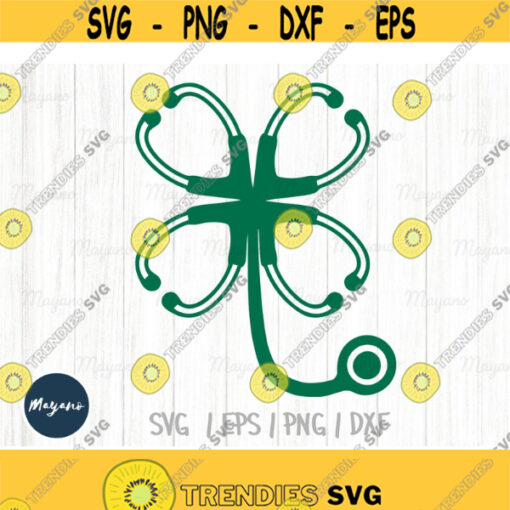 Nurse St. Patricks Day SVG Stethoscope SVG Shamrock Stethoscope Nurse svg Instant download design for cricut or silhouette Design 113