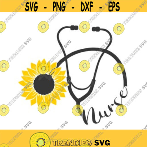 Nurse svg stethoscope svg sunflower svg png dxf Cutting files Cricut Cute svg designs print for t shirt Design 27