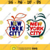 Nyc New York city apple Cuttable Design SVG PNG DXF eps Designs Cameo File Silhouette Design 432