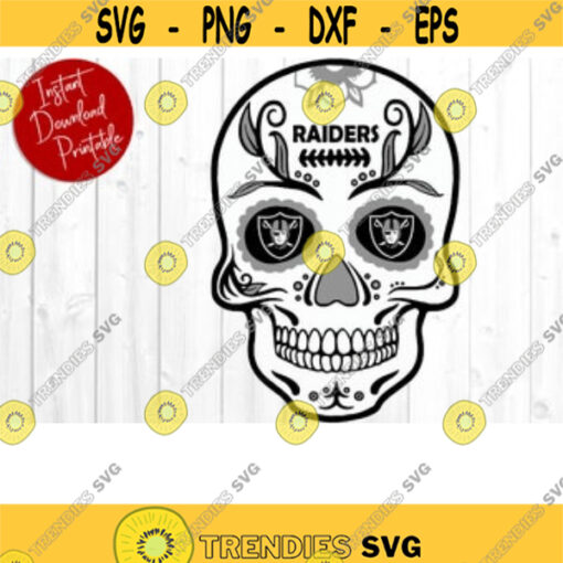 Oakland RAIDERS Sugar Skull SVG Raiders Svg Files For Cricut Raiders Svg Oakland Raiders NFL Cut Files Sugar Skull Dxf Cut Files .jpg