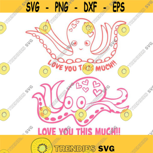 Octopus Love you Cuttable Design SVG PNG DXF eps Designs Cameo File Silhouette Design 1924
