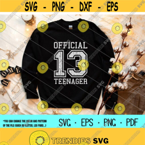 Official Teenager 13th Birthday svgLevel 13 Unlocked svgTurning 13 svgBirthday BoyDigital DownloadPrintSublimation Design 235