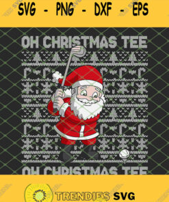 Oh Christmas Tee Santa Claus Golfer SVG PNG DXF EPS 1