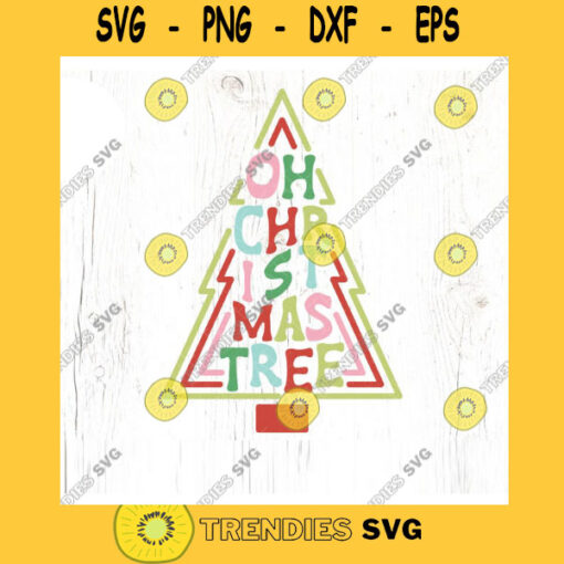Oh Christmas Tree Retro SVG cut file Christmas decorating shirt svg holly jolly svg Tree hunting PNG Commercial Use Digital File