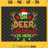 Oh Deer Christmas Is Here Pine Santa Hat SVG PNG DXF EPS Cricut 1