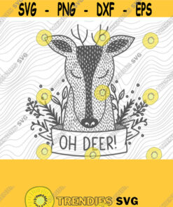 Oh Deer PNG Print File for Sublimation Or SVG Cutting Machines Cameo Cricut Christmas Deer Fall Deer Boho Deer Deer Silhouette Autumn Design 214