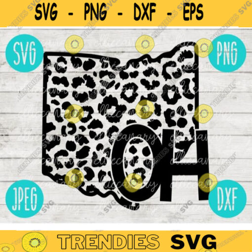 Ohio OH SVG State Leopard Cheetah Print svg png jpeg dxf Small Business Use Vinyl Cut File 863