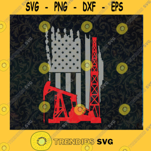 Oilfield Flag Svg Cameo Oilfield Svg Patriotic Svg American Flag Svg 4th Of July Svg Cut File Instant Download Silhouette Vector Clip Art