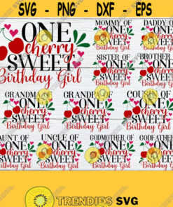 One Cherry Sweet Birthday Matching Family Cherry Birthday Matching Family 1St Birthday Cherry 1St Birthday Family Birthdaycut File Svg Design 730 Cut Files Svg Clipar