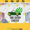One Lucky Daddy Svg Green Buffalo Plaid Car with Shamrocks Svg Dad Patricks Day Shirt Svg Pattys Design for Father Cricut Silhouette Design 392