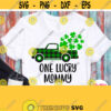One Lucky Mommy Svg Green Buffalo Plaid Car with Shamrocks Svg Mom Patricks Day Shirt Svg Pattys Design for Mother Cricut Silhouette Design 431