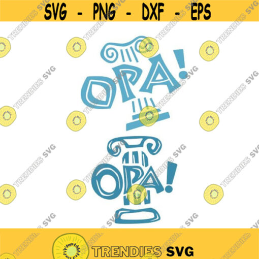 Opa Greece Greek Cuttable Design Pack SVG PNG DXF eps Designs Cameo File Silhouette Design 329