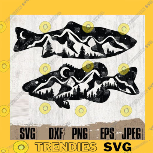 Outdoor Scene Fish svg Fish Clipart Fish png Fish Cutfile Outdoor svg Mountain Scene svg Fish Stencil Outdoor ClipartOutdoor Cutfile copy