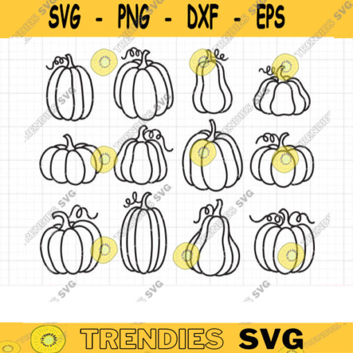 Outlined Pumpkins Svg Pumpkin Bundle Svg Png Pumpkin Doodle Pumpkin Line Art Doodle Kid Coloring Digital Stamp Cut File Dxf Clipart copy