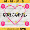 Overcomer Heart svg png jpeg dxf cutting file Commercial Use Vinyl Cut File Gift for Her Breast Cancer Awareness Ribbon BCA 1125