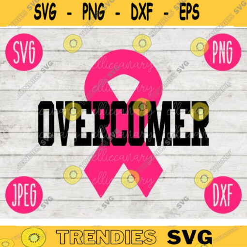 Overcomer Ribbon svg png jpeg dxf cutting file Commercial Use Vinyl Cut File Gift for Her Breast Cancer Awareness Ribbon BCA 1923