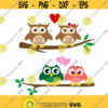 Owl Bird Family cuttable Design SVG PNG DXF eps Designs Cameo File Silhouette Design 764
