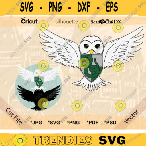 Owl Snake Shield svg png jpg pdf psd White Owl Snake Emblem Clipart Cricut Silhouette School of Magic Letter Digital Download